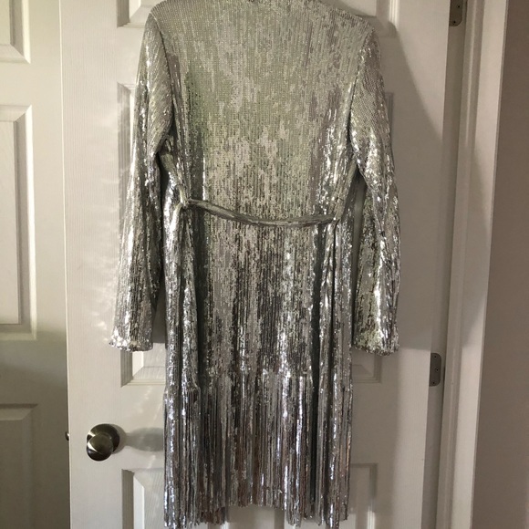 Meghan LA silver sequin fringe kimono cardigan - Picture 3 of 8